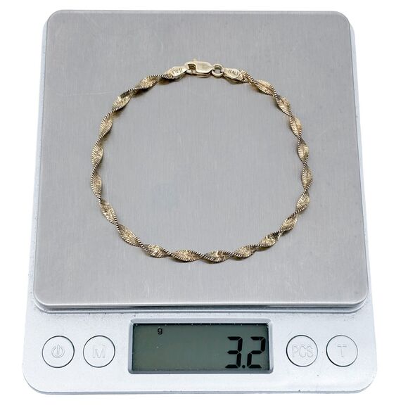 Vintage Italy Sterling Silver 925 3.3mm Twisted Bracelet 8" - Picture 5 of 5